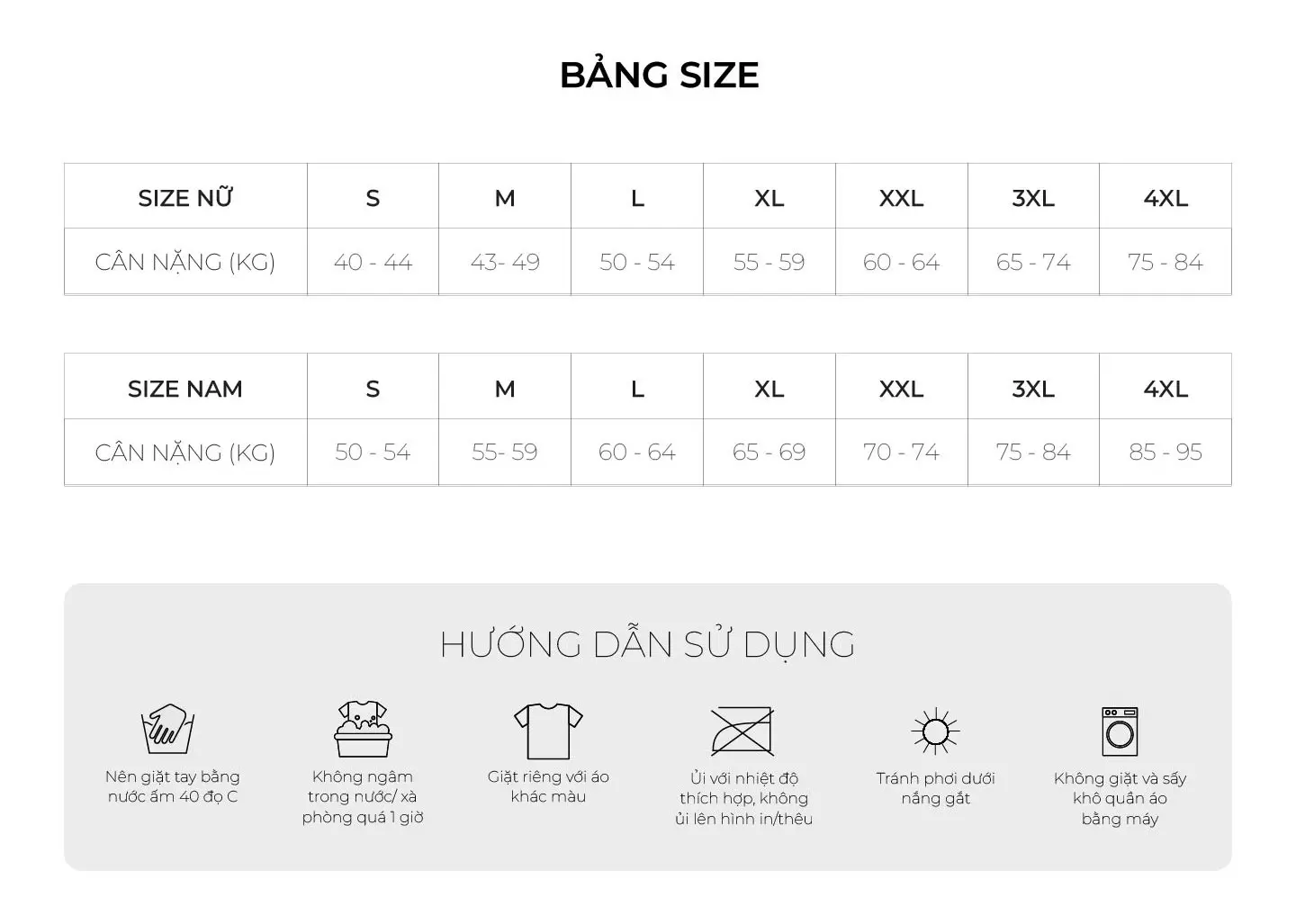 Bảng size áo Vest và hướng dẫn sử dụng 