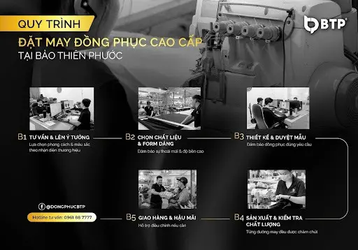 quy trình may đồng phục áo sơ mi